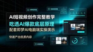 AI短视频创作完整教学，吃透AI爆款底层原理，配套即梦AI电脑端实操演示，快速产出优质内容-宝藏屋创业网
