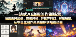 一站式AI动画创作训练营,涵盖古风武侠、影视风格、异世界科幻、解压场景,从零自主制作高质量原创短篇动画-宝藏屋创业网