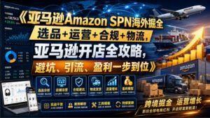 亚马逊Amazon SPN海外掘全,选品+运营+合规+物流,亚马逊开店全攻略,避坑、引流、盈利一步到位-宝藏屋创业网