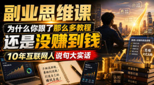 副业思维课，为什么你跟了那么多教程，还是没赚到钱，10年互联网人说句大实话【揭秘】-宝藏屋创业网