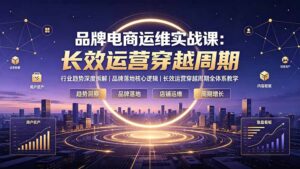 品牌电商运维实战课:行业趋势深度拆解|品牌落地核心逻辑|长效运营穿越周期全体系教学-宝藏屋创业网