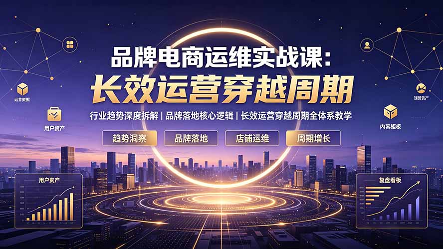 品牌电商运维实战课：行业趋势深度拆解｜品牌落地核心逻辑｜长效运营穿越周期全体系教学-宝藏屋创业网