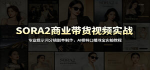 SORA2商业带货视频实战：专业提示词分镜剧本制作，AI模特口播珠宝实拍教程-宝藏屋创业网