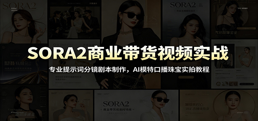 SORA2商业带货视频实战：专业提示词分镜剧本制作，AI模特口播珠宝实拍教程-宝藏屋创业网