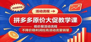 拼多多原价大促教学课:低价报活动流程,不降价稳利润拉高活动流量销量-宝藏屋创业网