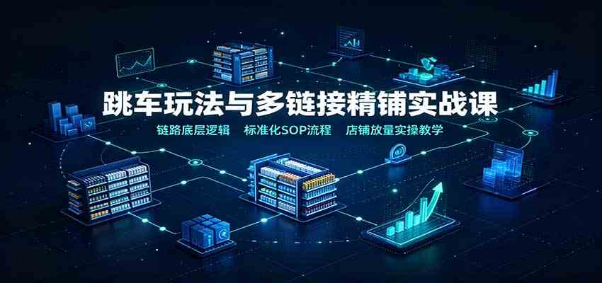 跳车玩法与多链接精铺实战课：链路底层逻辑，标准化SOP流程，店铺放量实操教学-宝藏屋创业网