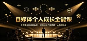 自媒体个人成长全能课:修炼镜头与语言功底,巧用AI做内容打造个人自媒体IP-宝藏屋创业网