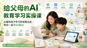 给父母的AI教育学习实操课,从辅导孩子学习的场景出发,带你一起学AI用AI-宝藏屋创业网