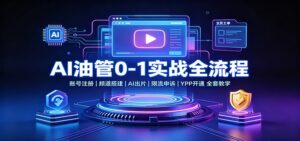 AI油管0-1实战:账号注册频道搭建,AI出片,限流申诉,YPP开通全套教学-宝藏屋创业网