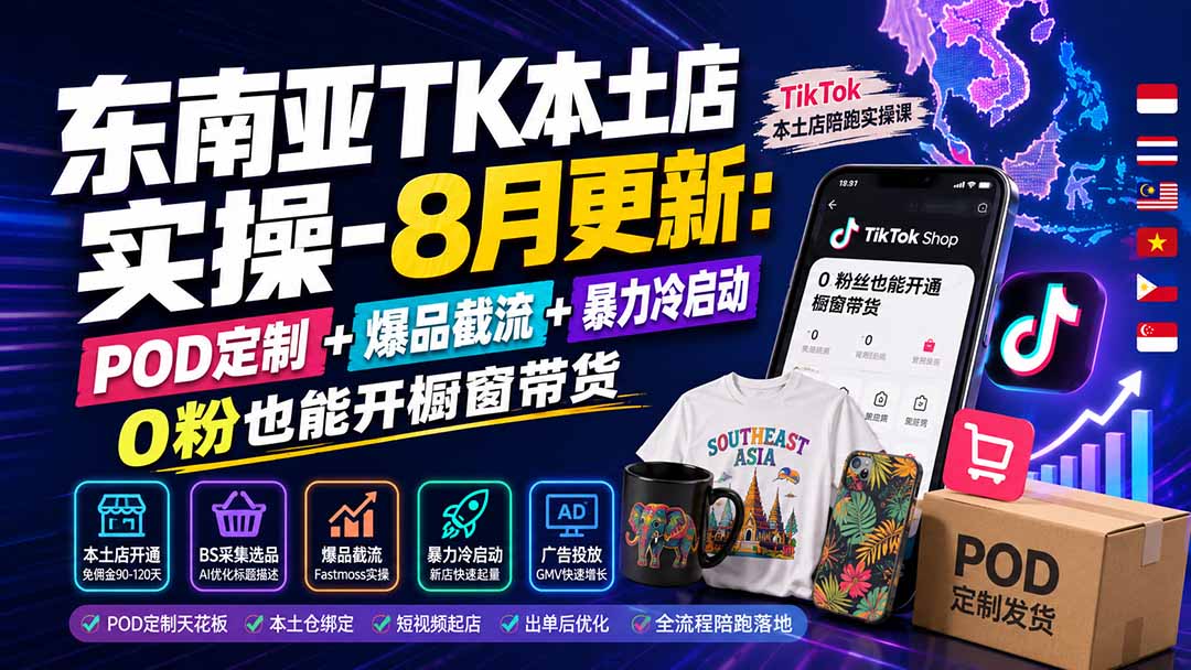 图片[2]-东南亚TK本土店实操-8月更新：POD定制+爆品截流+暴力冷启动，0粉也能开橱窗带货-宝藏屋创业网