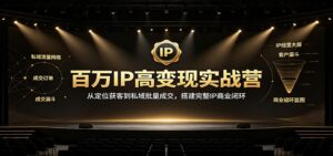 百万IP高变现实战营:从定位获客到私域批量成交,搭建完整IP商业闭环-宝藏屋创业网