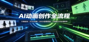 AI动画创作全流程:文案配音,2D3D动画,GROK剧情搭建,分镜提示词全套教学-宝藏屋创业网