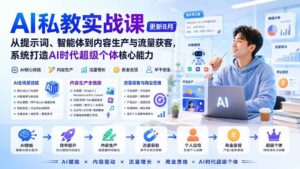 （20149期）AI私教实战课-更新8月：从提示词、智能体到内容生产与流量获客，系统打造AI时代超级个体核心能力-宝藏屋创业网