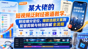 某大佬的短视频泛财经赛道教学,财经细分定位、爆款选题文案到配音剪辑与特效拆解全流程-宝藏屋创业网