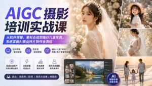 (20161期)AIGC摄影培训实战课:从软件搭建、素材合成到婚纱儿童写真,系统掌握AI商业样片制作全流程-宝藏屋创业网