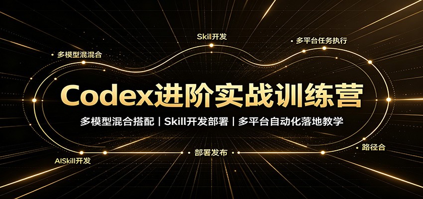 Codex进阶实战训练营：多模型混合搭配，Skill开发部署，多平台自动化落地教学-宝藏屋创业网