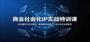 商业社会化IP实战特训课:后流量时代定位策划,赛道案例拆解,工具方法论全套教学-宝藏屋创业网