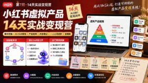 小红书虚拟产品14天实战变现营-第7期：需求挖掘×AI+Skill原创×产品矩阵×内容笔记×一人公司进阶×全链路-宝藏屋创业网