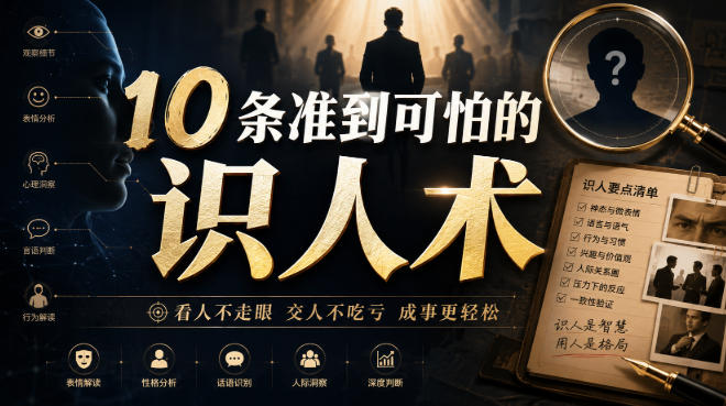 付费文章：10条准到可怕的识人术-宝藏屋创业网