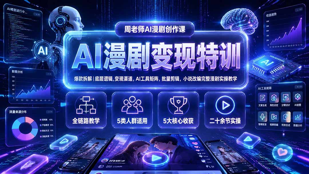 图片[2]-AI漫剧变现特训★爆款拆解｜底层逻辑，变现渠道，AI工具矩阵，批量剪辑，小说改编完整漫剧实操教学-宝藏屋创业网
