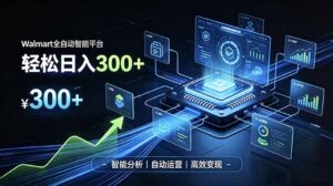Walmart全自动智能平台，轻松日入300+一站式跨境智能运营工具。无需复杂实操-宝藏屋创业网