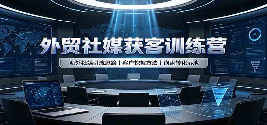 外贸社媒获客训练营：海外社媒引流思路，客户挖掘方法，询盘转化落地-宝藏屋创业网