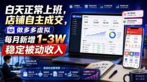 白天正常上班,店铺自主成交,做多多虚拟每月新增1-3W稳定被动收入【揭秘】-宝藏屋创业网