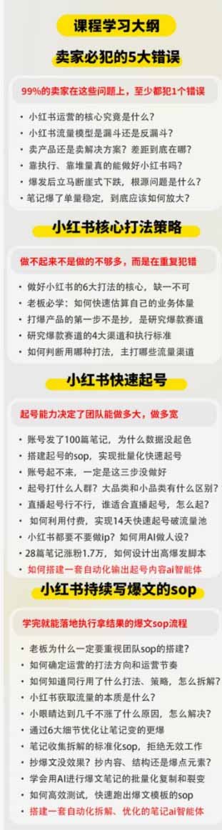 图片[3]-小红书高利润AI经营课2026年7.18-20：起号+爆文+付费+达人+私域，利用AI与SOP实现团队人效翻倍增长-宝藏屋创业网