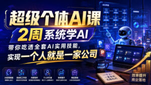 超级个体AI课,2周系统学AI,带你吃透全套AI实用技能,实现一个人就是一家公司(更新0818)-宝藏屋创业网