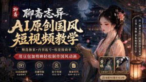 聊斋志异AI原创国风短视频教学-更新;精选独家+内容起号+收徒接商单,用豆包加剪映轻松制作国风动画-宝藏屋创业网