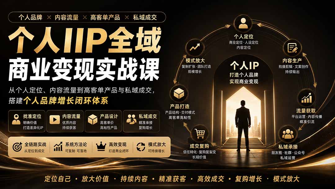 个人IP全域商业变现实战课 (无水印-宝藏屋创业网