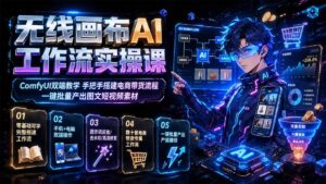 无线画布AI工作流实操课｜ComfyUI双端教学，手把手搭建电商带货流程，一键批量产出图文短视频素材-宝藏屋创业网