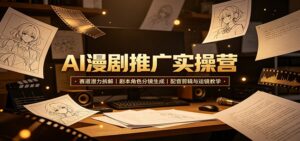 AI漫剧推广实操营:赛道潜力拆解,剧本角色分镜生成,配音剪辑与运镜教学-宝藏屋创业网