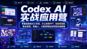 Codex AI实战应用营|零基础落地AI工作流,办公表格PPT、短视频漫剧、商业视觉、机器人、小程序网站全项目实战教程-宝藏屋创业网