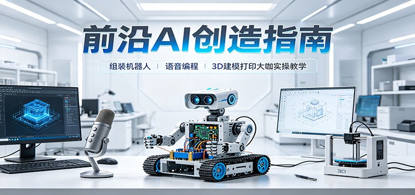 前沿AI创造指南：组装机器人、语音编程、3D建模打印大咖实操教学-宝藏屋创业网