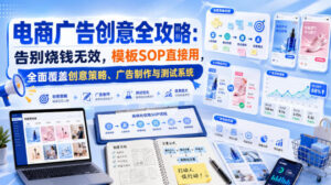 电商广告创意全攻略:告别烧钱无效,模板SOP直接用,全面覆盖创意策略、广告制作与测试系统【原创双语字幕】-宝藏屋创业网