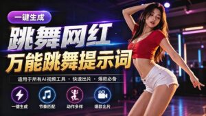 (20146期)跳舞网红一键生成!万能AI跳舞提示词-任何模型都能用-宝藏屋创业网