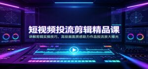 短视频投流剪辑精品课:讲解剪辑实操技巧,高级画面质感助力作品投流放大曝光-宝藏屋创业网