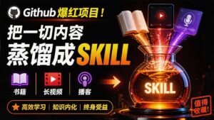全网走红!GitHub上6.7K Star的开源项目,把任何书、长视频、播客蒸馏成AI工具,值得收藏 cangjie-skill-宝藏屋创业网
