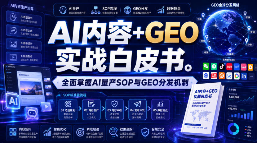 AI内容+GEO实战白皮书，全面掌握AI量产SOP与GEO分发机制【文档】-宝藏屋创业网