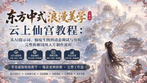 (20147期)东方中式浪漫美学云上仙宫教程:从AI提示词、仙境生图到动态调试与剪辑,完整拆解国风大片制作流程-宝藏屋创业网