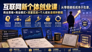 互联网新个体创业课|从零搭建低成本小生意,商业思维+商业模式+流量实战+个人成长全闭环教程-宝藏屋创业网