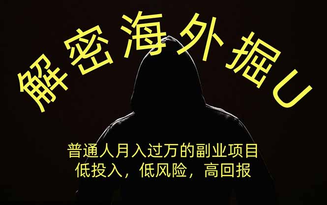 解密海外掘U，普通人月入过万的副业项目，低投入、低风险高回报，没有之一-宝藏屋创业网