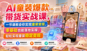 AI童装爆款带货实战课,一节课教会你实现童装变现,零基础也能落地实操-宝藏屋创业网