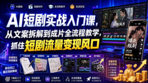 AI短剧实战入门课,从文案拆解到成片全流程教学,抓住短剧流量变现风口-宝藏屋创业网