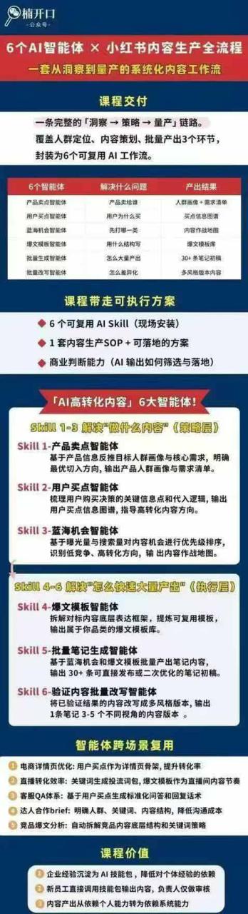 图片[6]-小红书AI高转化内容实战课：6大智能体+用户洞察+爆文拆解，从内容策略到批量生产复制放大全流程-宝藏屋创业网