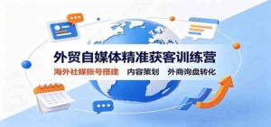 外贸自媒体精准获客训练营:海外社媒账号搭建,内容策划,外商询盘转化-宝藏屋创业网