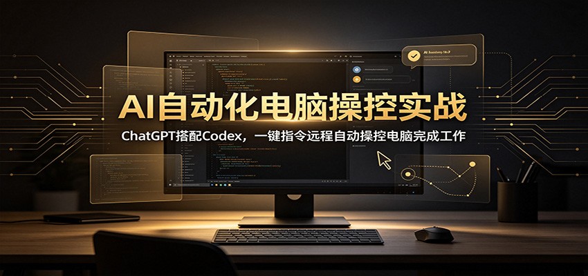 AI自动化电脑操控实战：ChatGPT搭配Codex，一键指令远程自动操控电脑完成工作-宝藏屋创业网