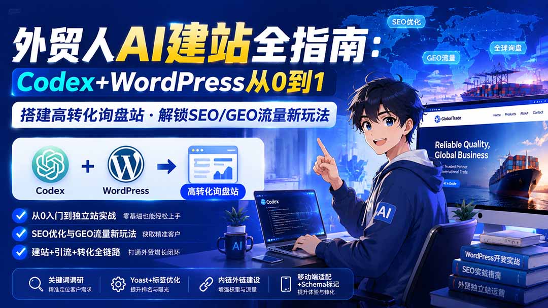 图片[2]-外贸人AI建站全指南：Codex+WordPress从0到1·搭建高转化询盘站·解锁SEO/GEO流量新玩法-更新-宝藏屋创业网