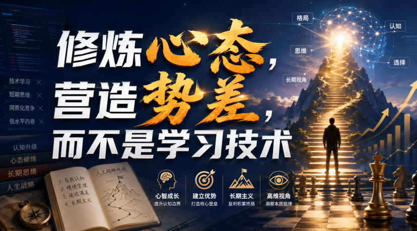 付费文章：修炼心态，营造势差，而不是学习技术-宝藏屋创业网
